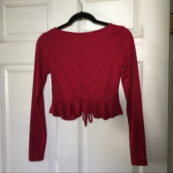 NWT Maroon Crop Top - Picture 2 of 5